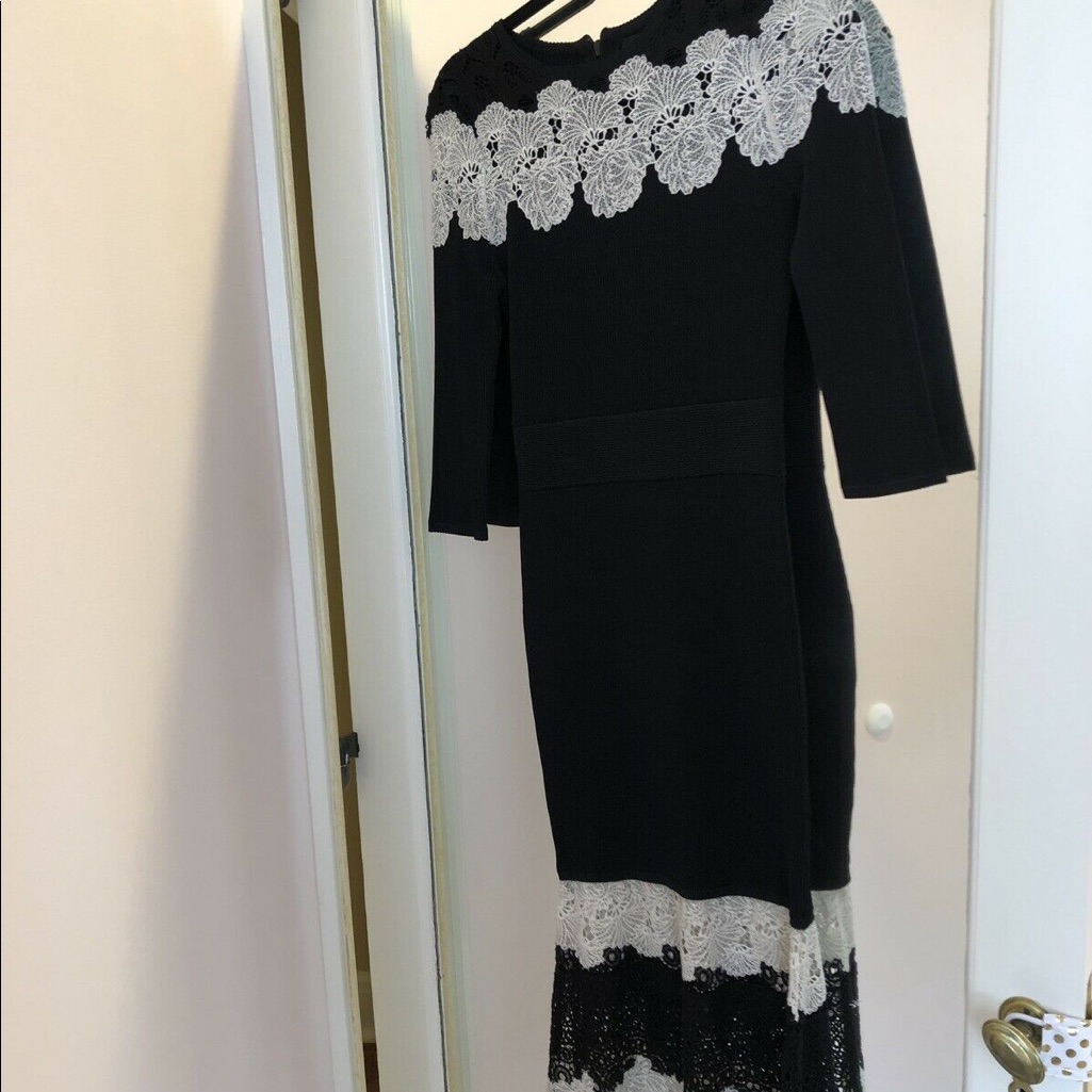 Yigal Azrouel Lace Trim Sheath Dress Size M